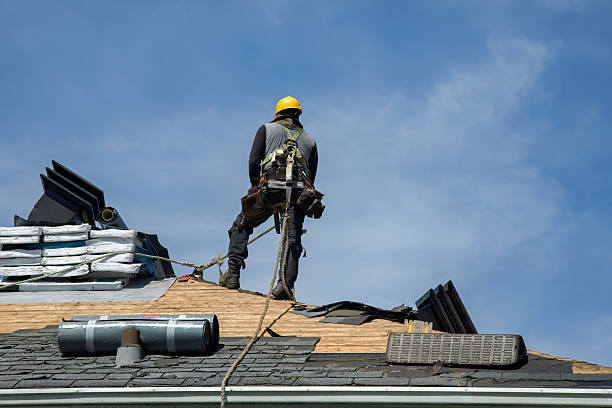 Professional Gutter Installation technician working in Richland, GA